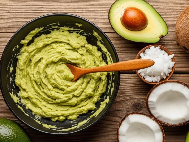 Coconut Oil and Avocado Hair Mask for Nourished, Soft Hair