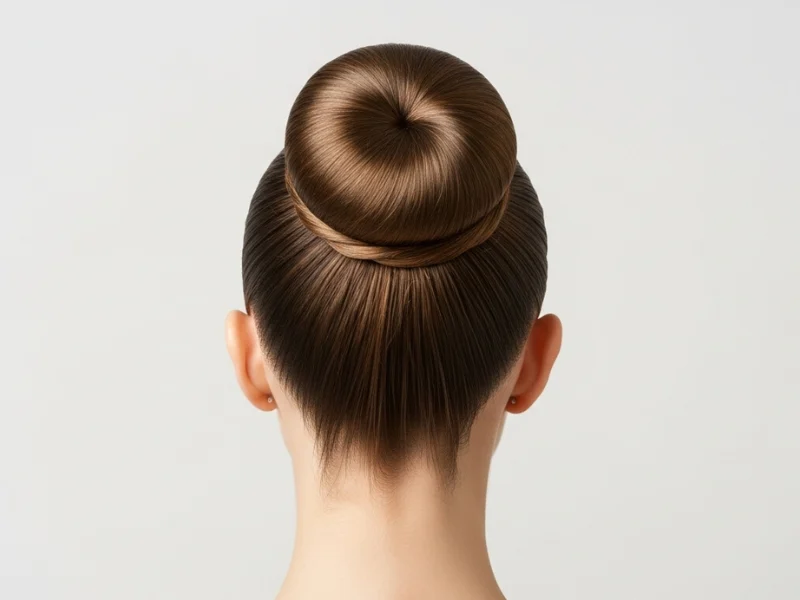 "Ballerina bun hairstyle for women, polished and elegant."
