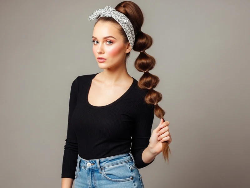 Bubble Ponytail with a Headband