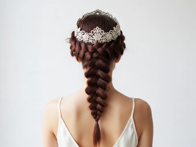 Crown braid with a vintage headband