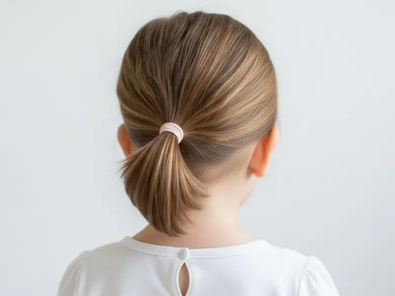Toddler girl with a cute and simple low ponytail