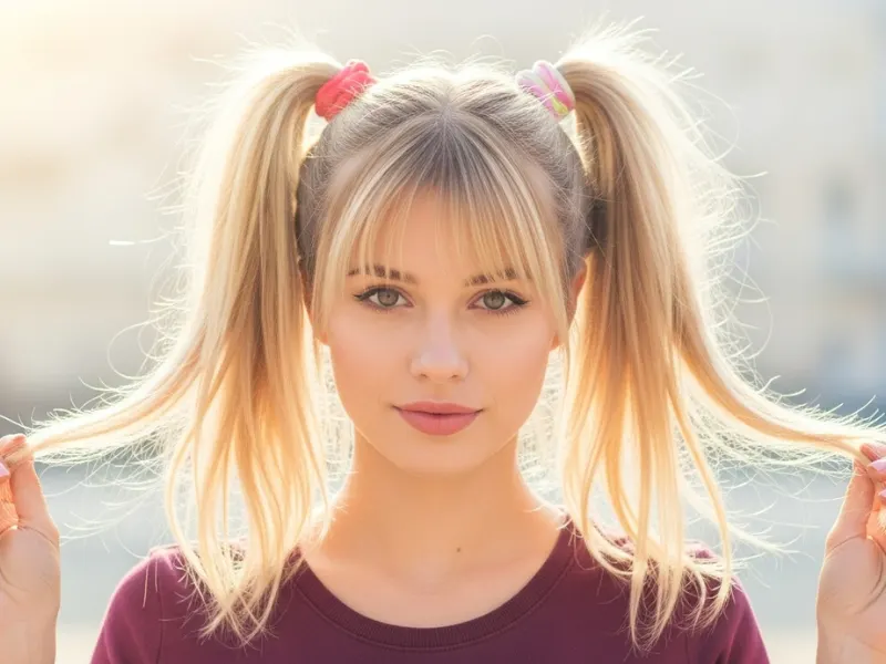 Double ponytail hairstyle for women