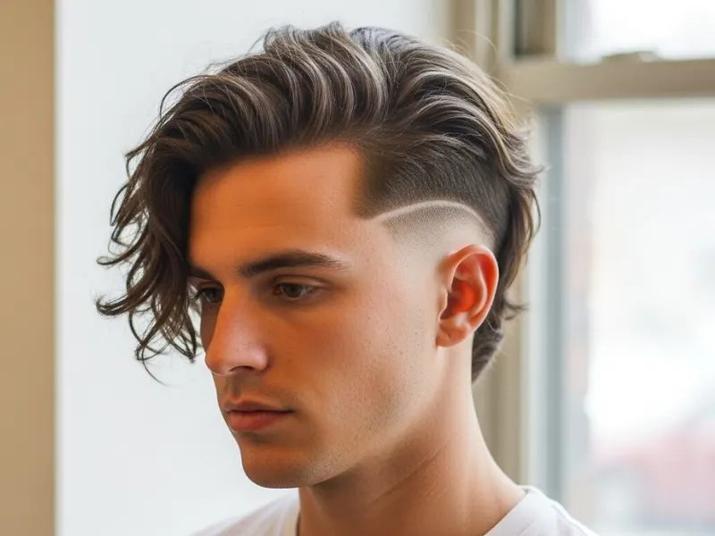 Man with high fade and long top hairstyle