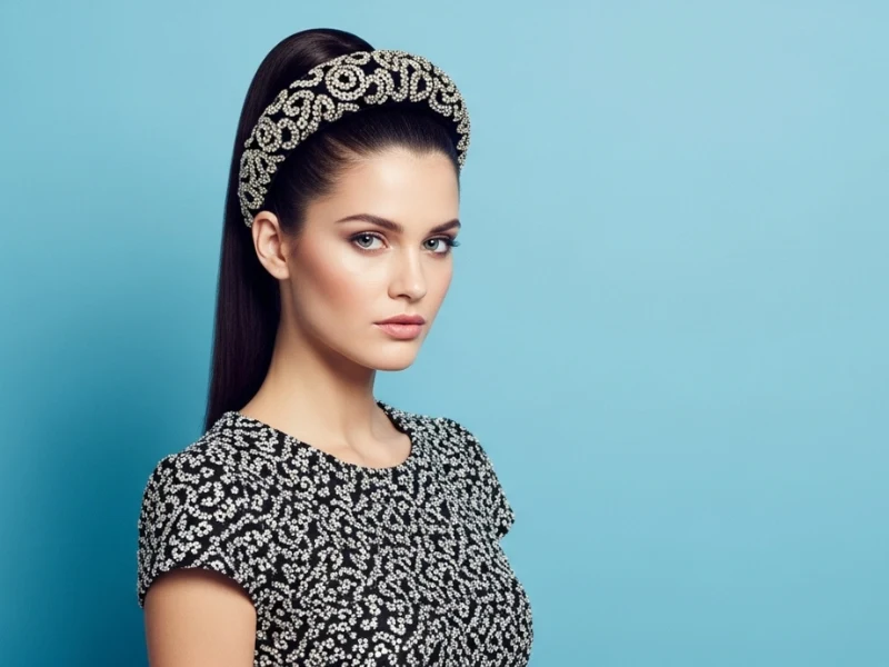 High ponytail with a bold headband