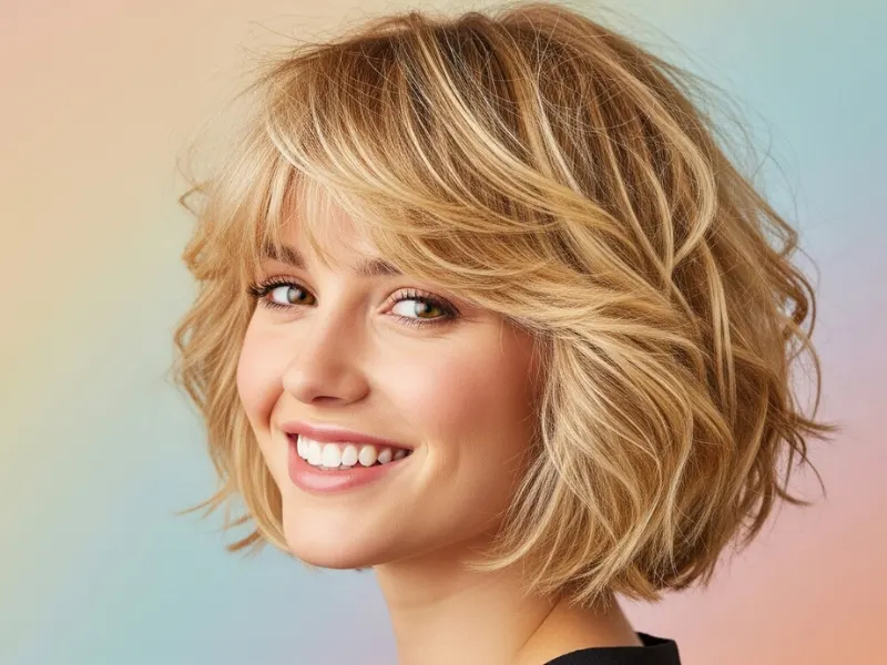 Butterfly haircut with texture spray for volume