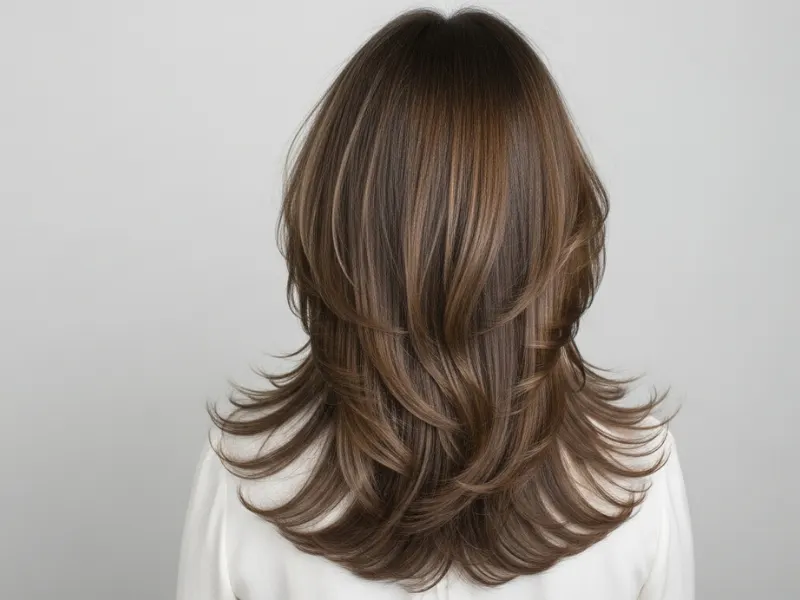 Long butterfly haircut with layered cuts