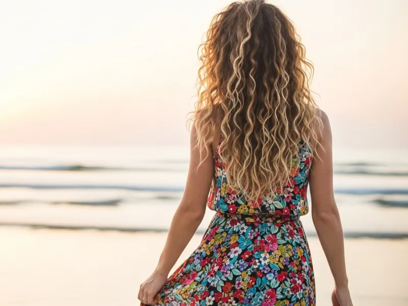 Loose beachy curls with relaxed texture