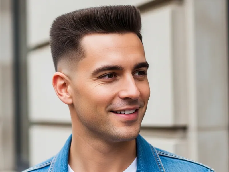 Modern Flat Top hairstyle for men