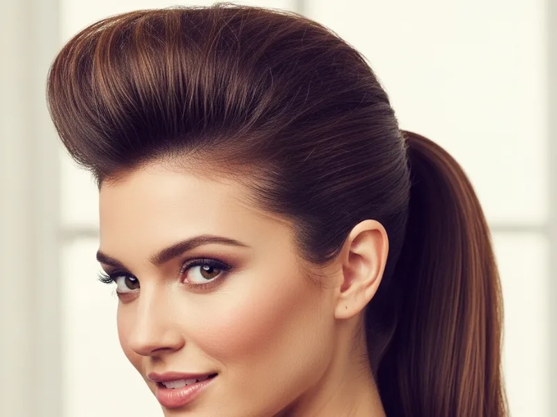Pompadour ponytail hairstyle for women