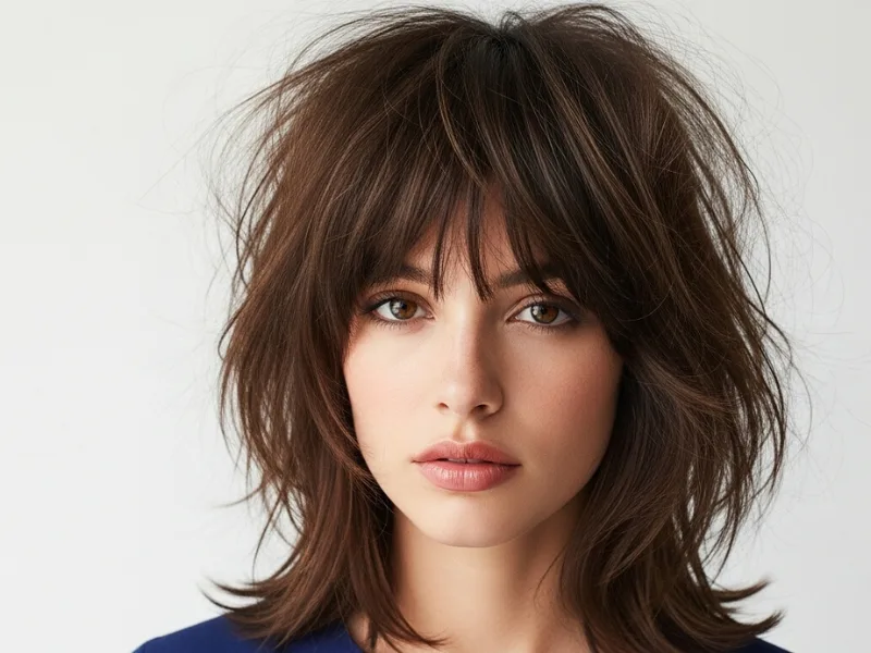 Shaggy butterfly haircut with uneven layers