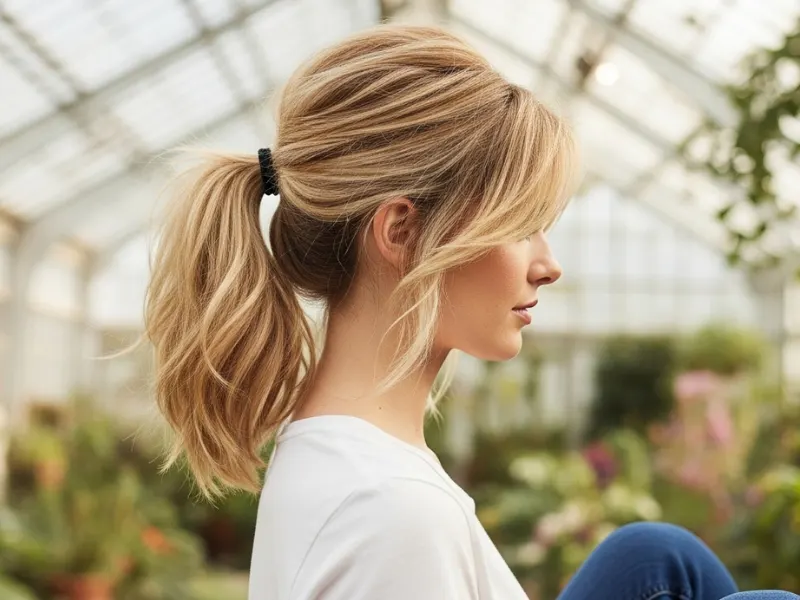 Side ponytail hairstyle for women