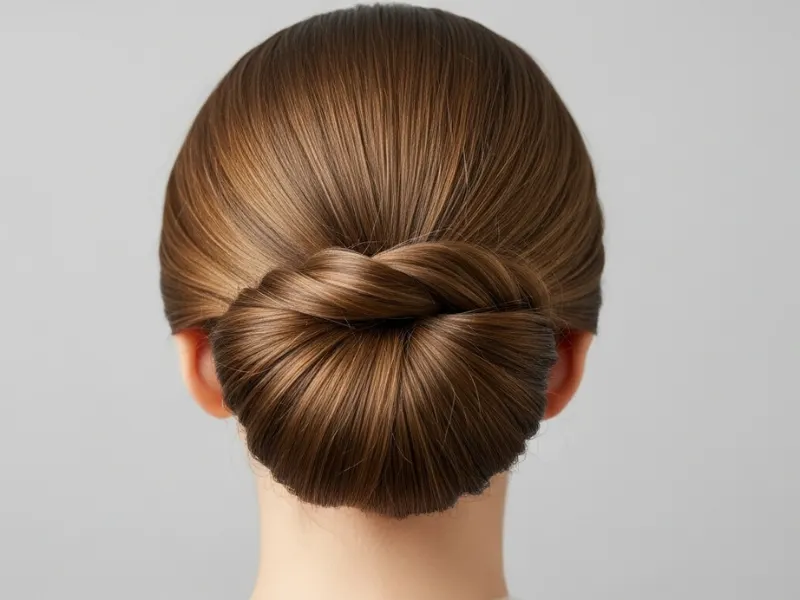 "Classic French twist updo for women, smooth and elegant."