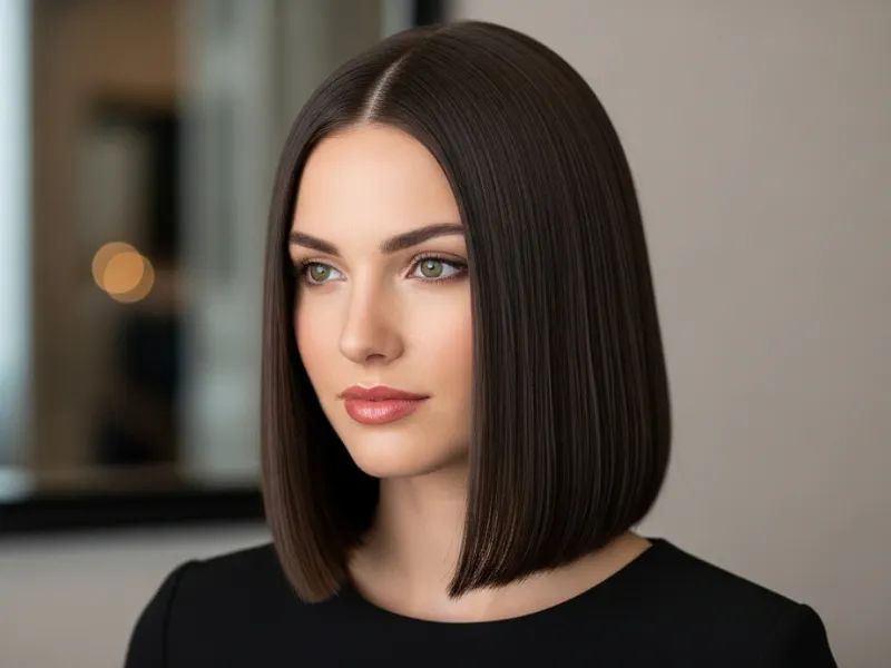 Long bob haircut (lob) for women, sleek and elegant.
