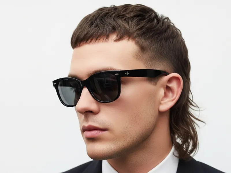 Man with a mullet haircut, short at the front and long at the back