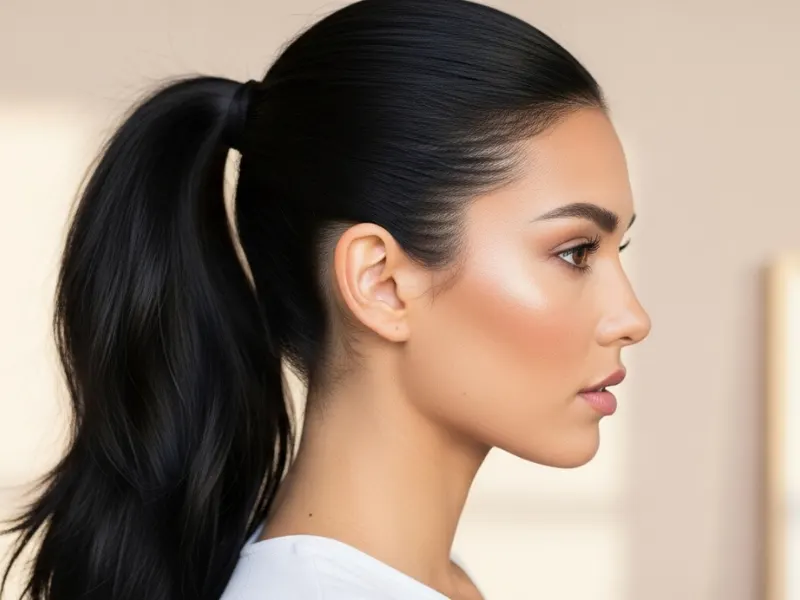 Tight and sleek side ponytail hairstyle for women