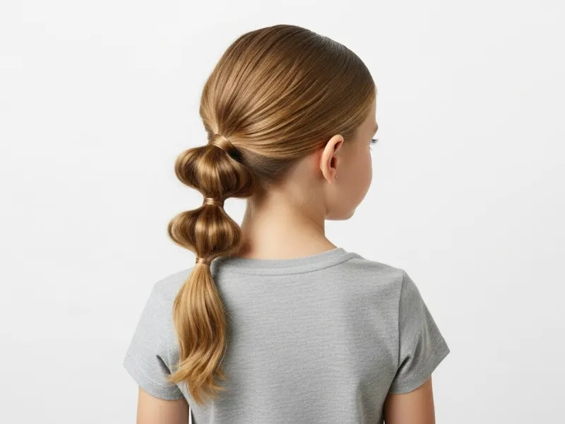 Little girl with a twisted side ponytail hairstyle