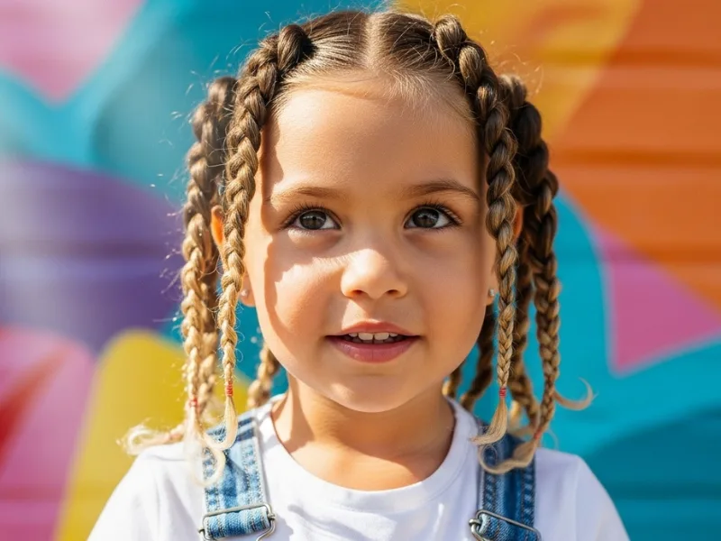 Little girl with two-strand twists hairstyle.