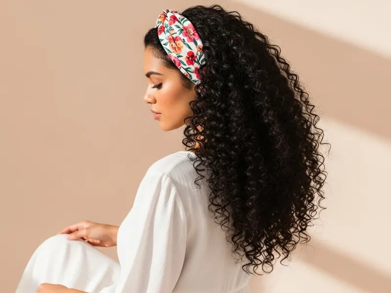 Voluminous Curls with a Headband