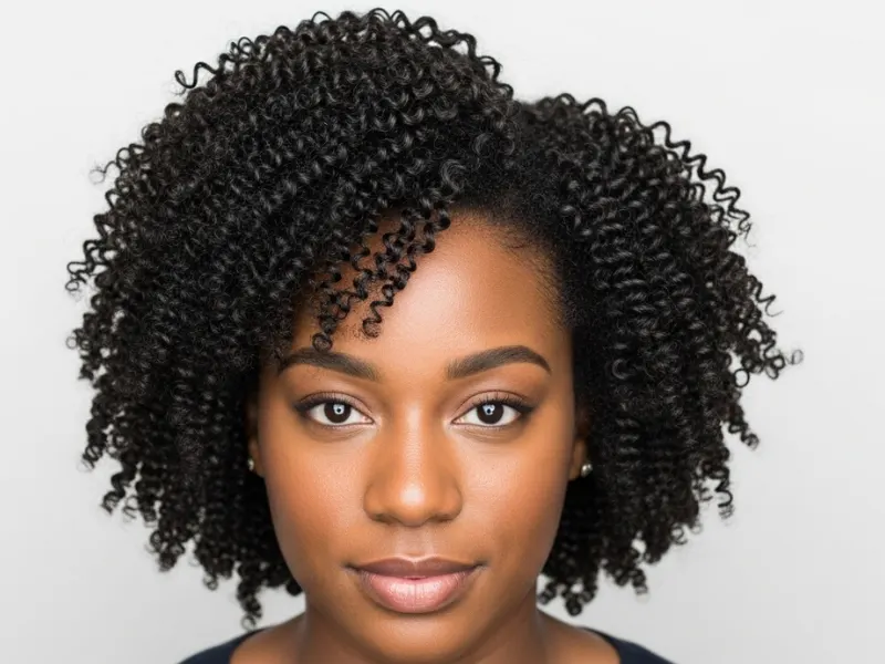 Black woman with wash-and-go curls