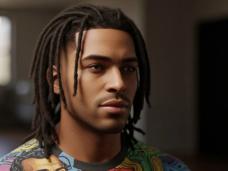 Man with barrel twist dreadlocks