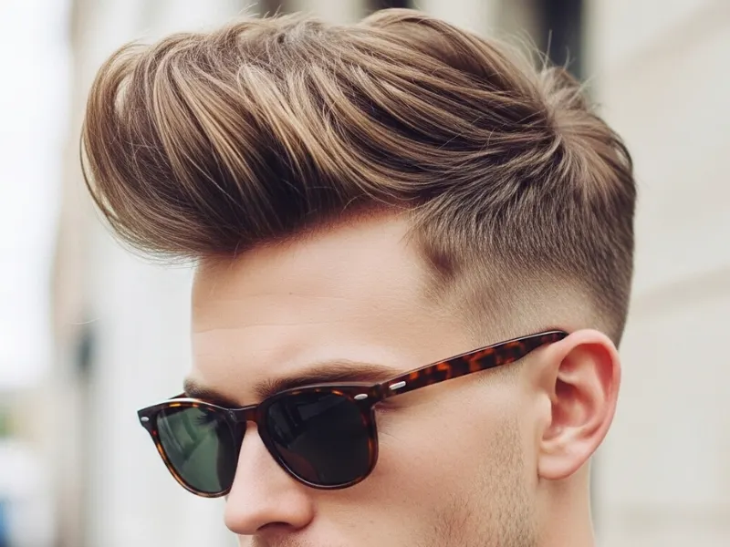 Man with a blowout quiff hairstyle