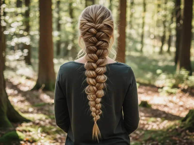 Boho rope braid for long hair