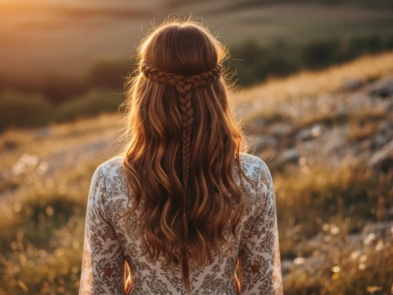 Boho braided headband for long hair