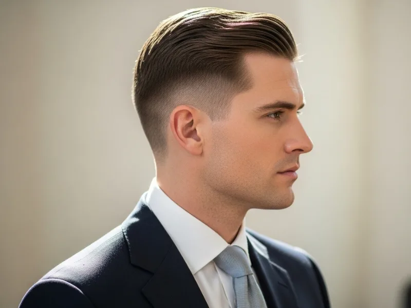Comb over fade haircut for straight hair