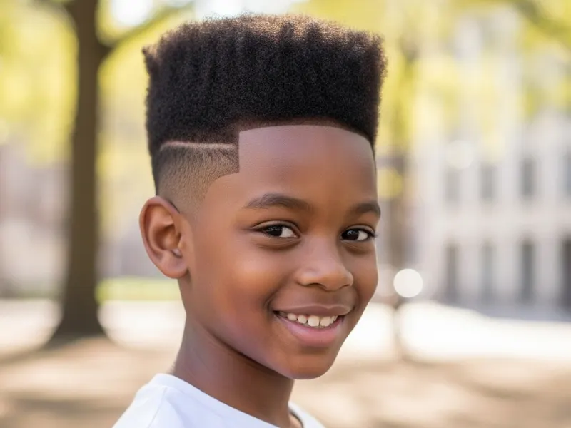 Black boys haircuts with high top fade .