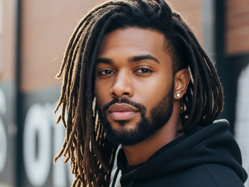 Man with long freeform dreads