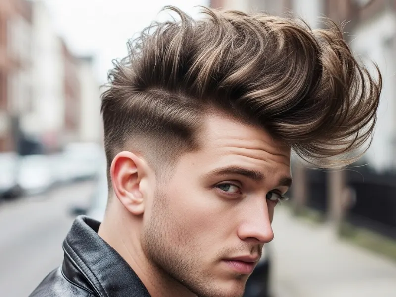 Man with a long hair quiff hairstyle