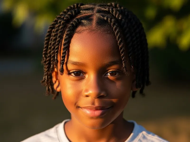 Black boy with mini twists hairstyle.
