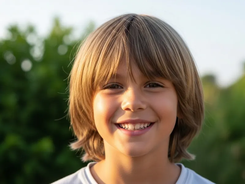 Shaggy haircut for boys casual layered style