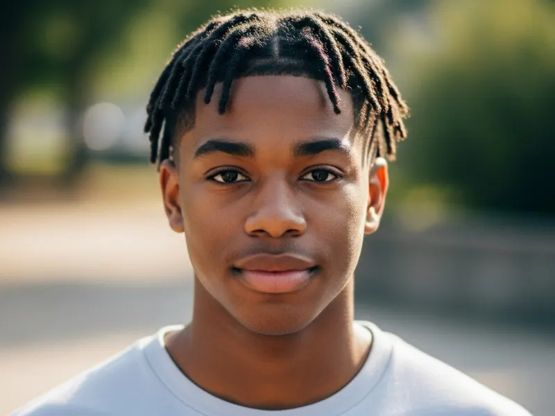 Man with short starter locs hairstyle