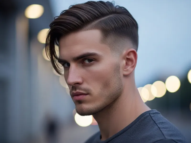 Side swept undercut for straight hair