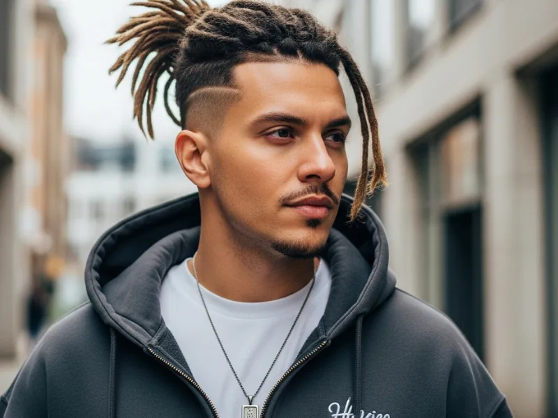 Man with undercut and dreadlocks