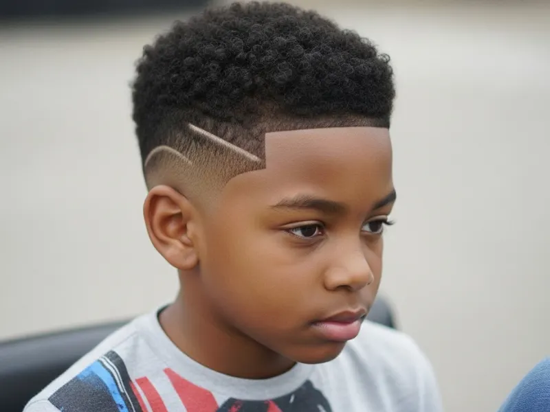 Black boy with waves haircut.