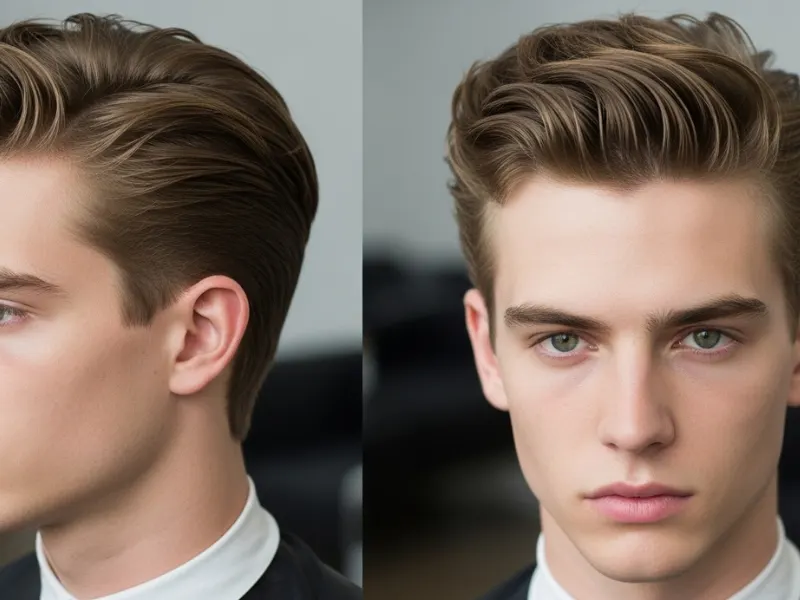 Man with a wavy quiff hairstyle