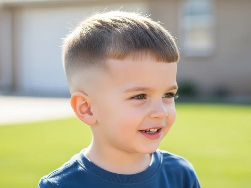 Toddler boy hairstyles with a classic crew cut 1–3 years