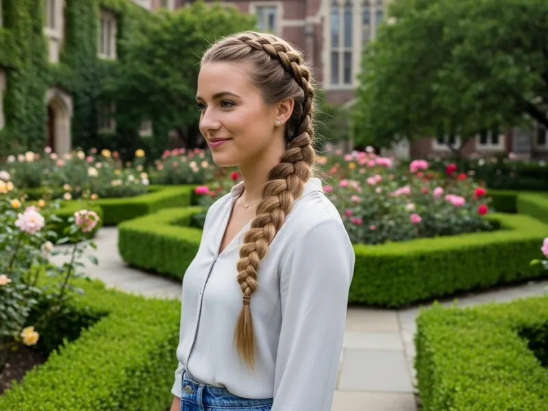 French braid heatless hairstyle for girls.