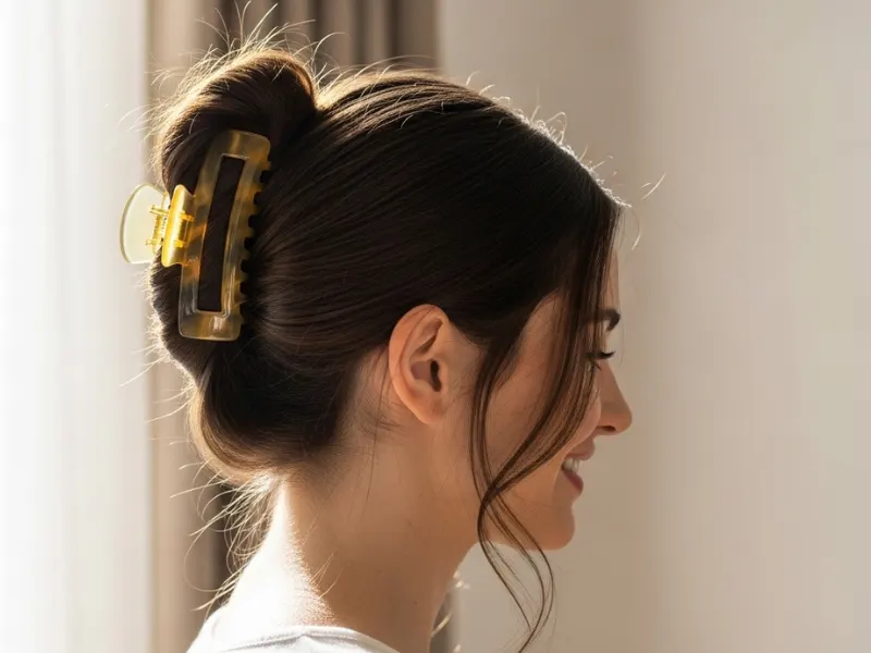 claw clip twist on long hair