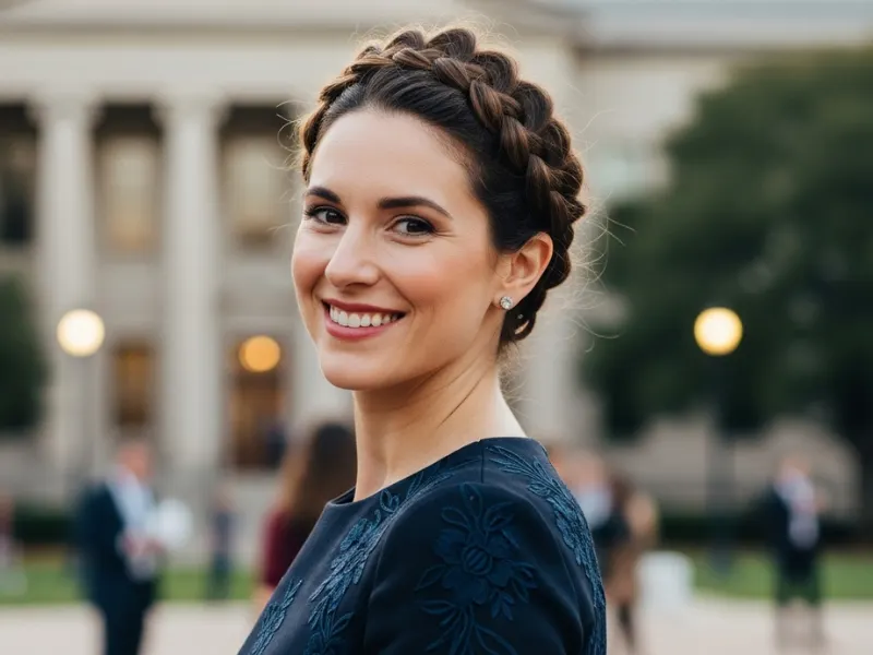 Crown braid heatless hairstyle for girls.