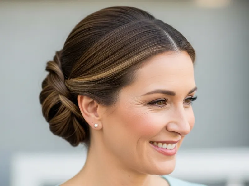 Double twisted bun hairstyle