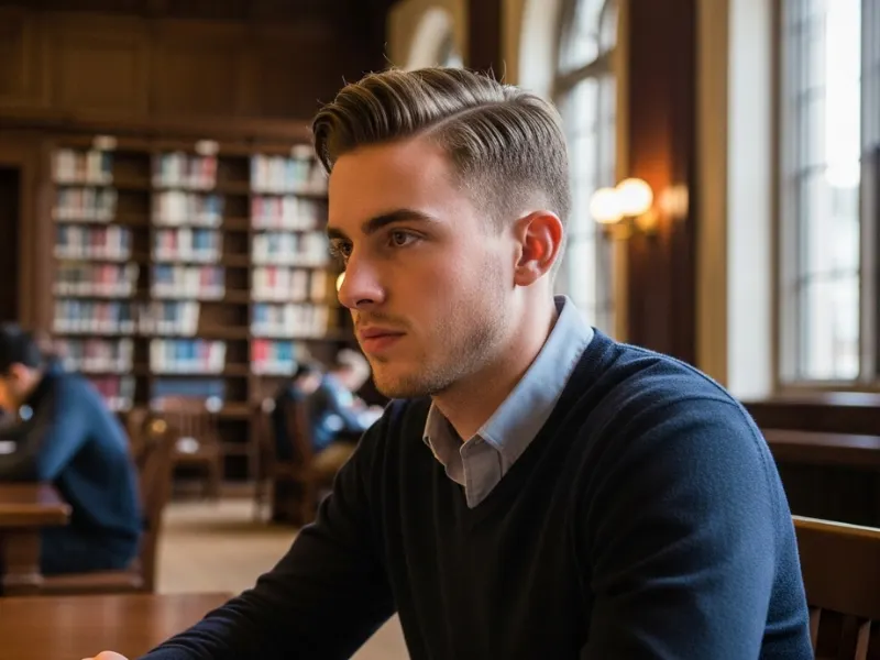 Ivy League hairstyle for college students.