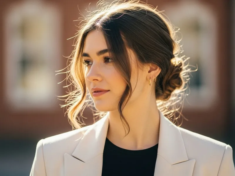 Loose low bun heatless hairstyle for girls.