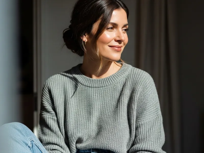 Messy low bun with side part — one of the most popular Easy Mom Hairstyles