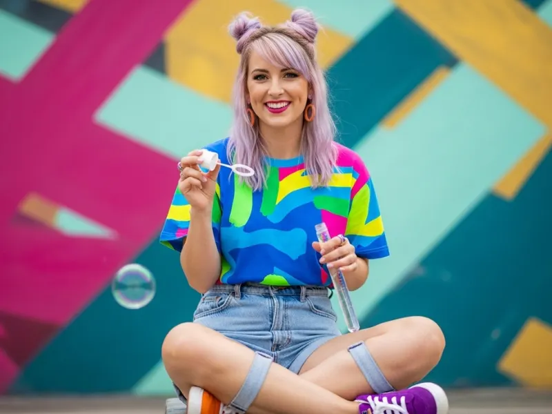 Mini space buns hairstyle