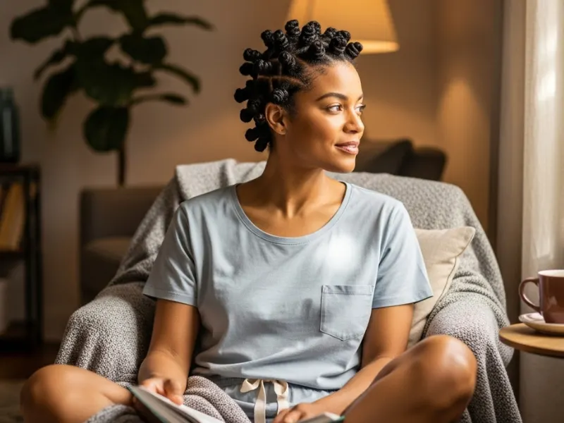 Bantu knots heatless hairstyle for girls.