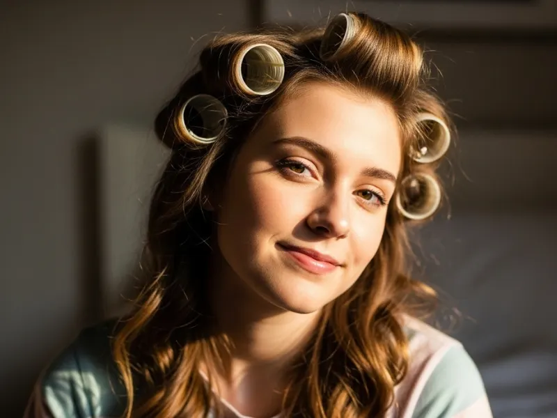 Sock curls heatless hairstyle for girls.