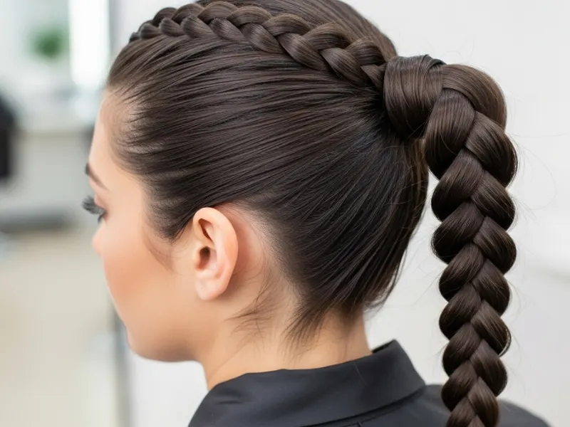 rope braid on long hair